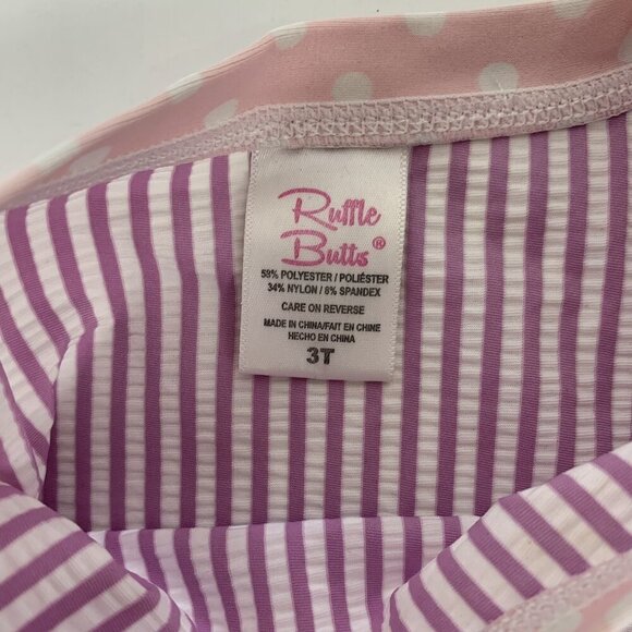 Ruffle Butts Swim Top 3T Girls Pink Long Sleeve Rash Guard UPF Beachwear - Picture 3 of 3